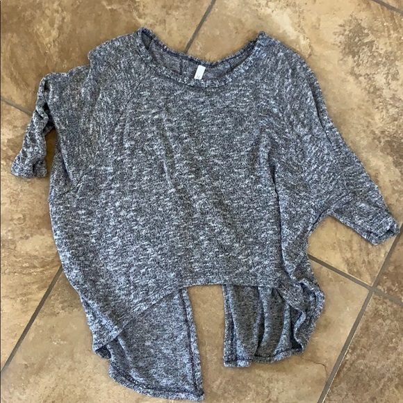 Grey patterned sweater with button back - Picture 1 of 4